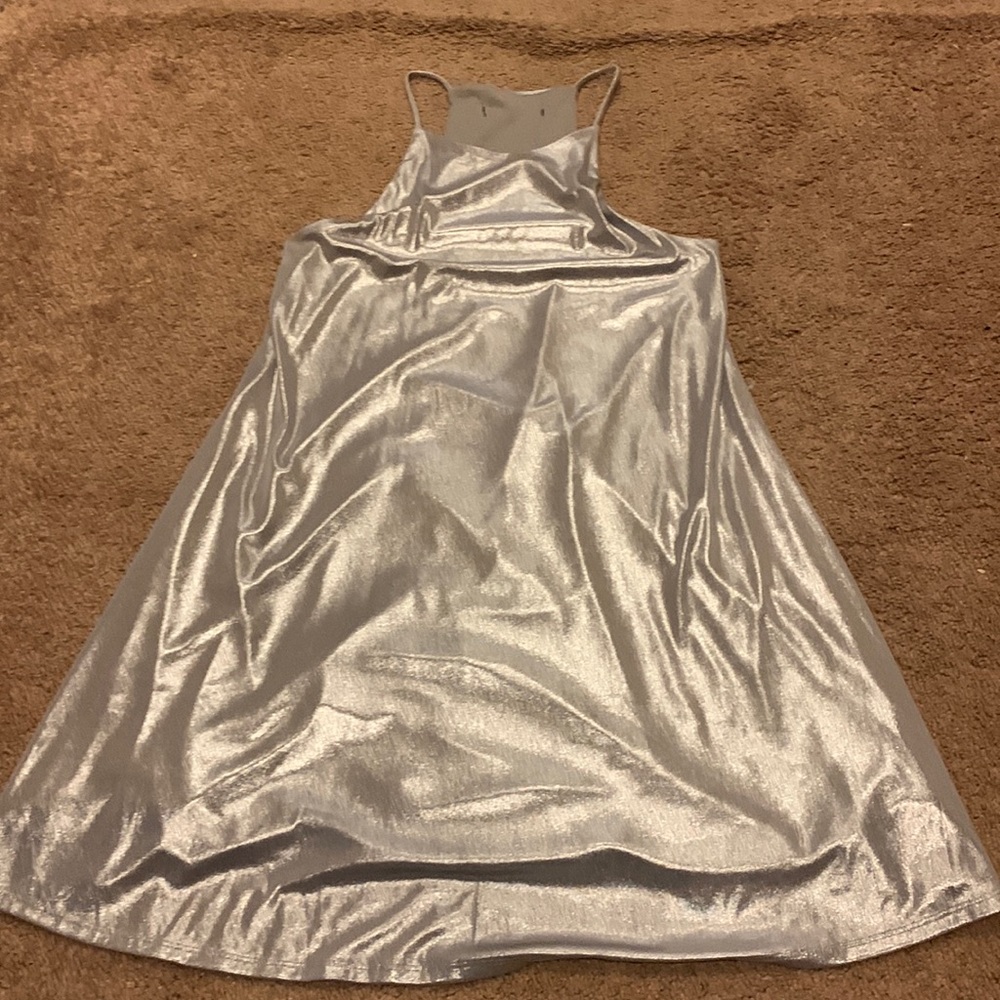 shiny silk dress